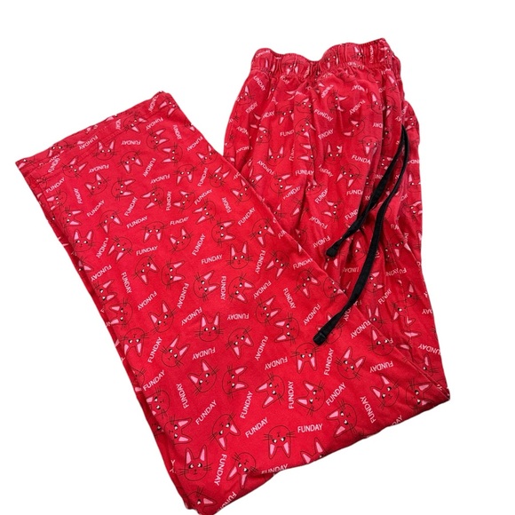 Other - Max‎ Funday Cat Pajama Pants Women’s Size XXL Elastic Drawstring Cats Red